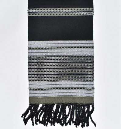 Fouta arabesque noir