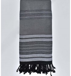 Grande Fouta Arabesque gris Fouta Tunisia - 1