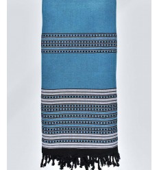 Jeté Arabesque bleu de France Fouta Tunisia - 1