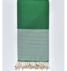 Jeté couple en nid d'abeille vert  - 1