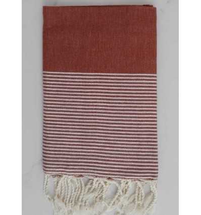 Fouta Lurex acajou