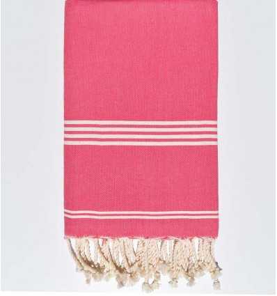 Fouta Mykonos en Coton Recyclé rose fuchsia Fouta Tunisia - 4