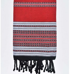 Fouta arabesque rouge Fouta Tunisia - 1