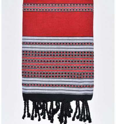 Fouta arabesque rouge