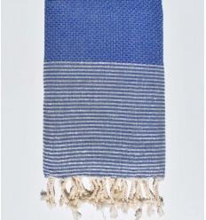 FOUTA Lurex NID D'ABEILLE bleu de cobalt Fouta Tunisia - 1
