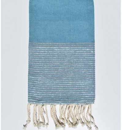 Fouta plate bleu bondi avec lurex