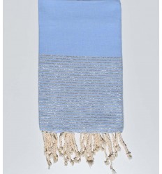 FOUTA Lurex plate bleu ciel  - 1