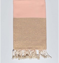 Fouta Lurex plate rose pêche Fouta Tunisia - 1