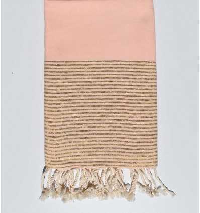 Fouta Lurex plate rose pêche