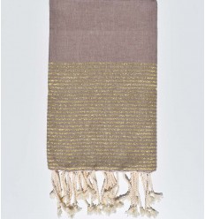 Fouta plate rose mountbatten avec lurex doré Fouta Tunisia - 1