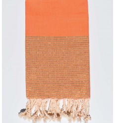 FOUTA Lurex plate corail orange Fouta Tunisia - 1