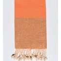 FOUTA Lurex plate corail orange Fouta Tunisia - 1