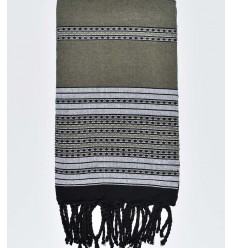 Fouta arabesque vert militaire Fouta Tunisia - 1