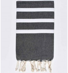 Serviette de plage belu nuit et blanc Fouta Tunisia - 1
