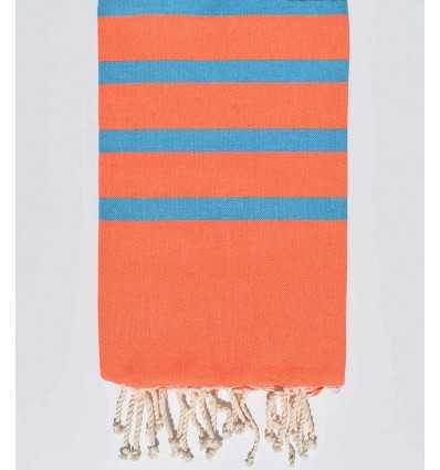 Serviette de Plage Plate Orange et bleu