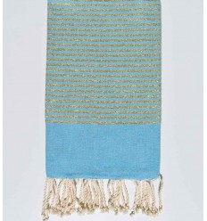 FOUTA Lurex plate bleu céleste  - 1