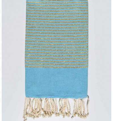 FOUTA Lurex plate bleu céleste