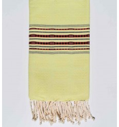 Fouta thalasso vert pistache avec motifs Fouta Tunisia - 1 2