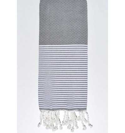 Fouta enfant nid d'abeille gris