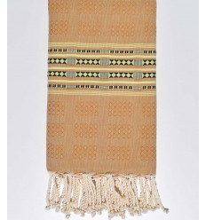 Fouta thalasso couleur ocre avec motifs Fouta Tunisia - 1