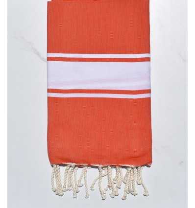 Serviette de plage plate rouge corail