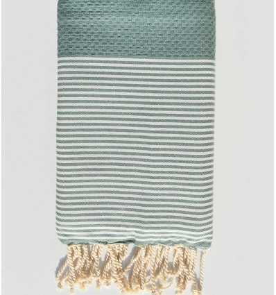 Fouta nid d'abeille vert sauge