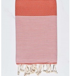 Fouta nid d'abeille brique Fouta Tunisia - 1
