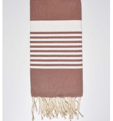 Serviette de plage Arthur noisette clair Fouta Tunisia - 1