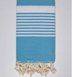 Jeté couple bleu céleste Fouta Tunisia - 1