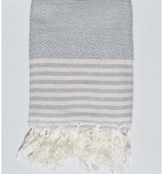 Plaid gris Fouta Tunisia - 1