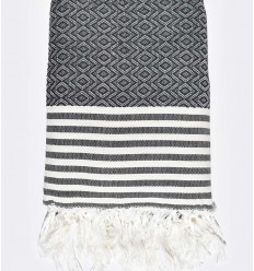 Plaid bleu nuit Fouta Tunisia - 1