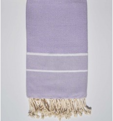 Serviette de plage chevron mauve Fouta Tunisia - 1