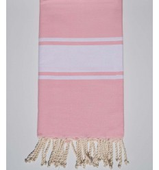 Fouta Plate rose clair avec rayures Fouta Tunisia - 1