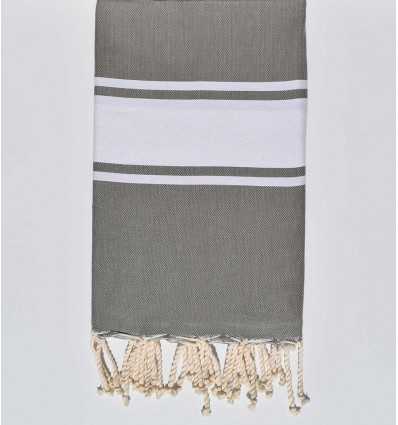 Fouta plate vert de gris pale