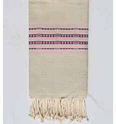 Fouta thalasso beige et rose clair Fouta Tunisia - 1