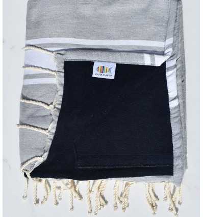 Fouta éponge gris souris