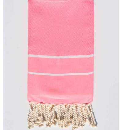 Fouta chevron rose fluo