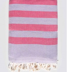 Fouta rose et glycine doublée éponge Fouta Tunisia - 1