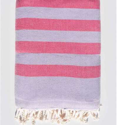 Fouta rose et glycine doublée éponge