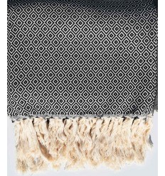 Plaid bleu foncé 2.6m*1.6m Fouta Tunisia - 1