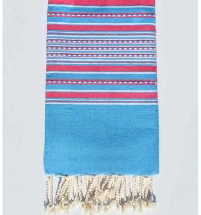 Fouta arabesque bleu azur