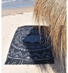 Fouta bohémian couleur noir Fouta Tunisia - 1