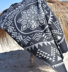 Fouta bohémian couleur noir Fouta Tunisia - 1 2