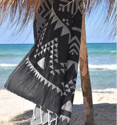 Fouta bohémian couleur noir Fouta Tunisia - 4