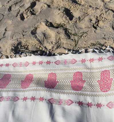 Fouta Khomsa rose foncé Fouta Tunisia - 6