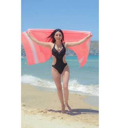 Serviette de plage Plate Rose Fluo Fouta Tunisia - 3