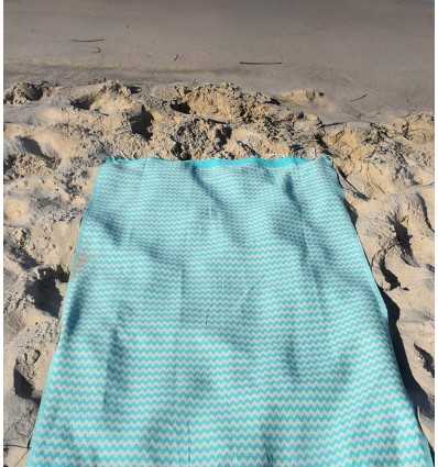 Fouta zigzag bleu vert  - 3
