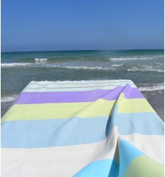 Fouta Plate 5 couleurs mauve avec rayures  - 1