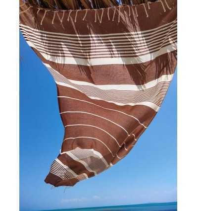 serviette de plage arthur marron noisette