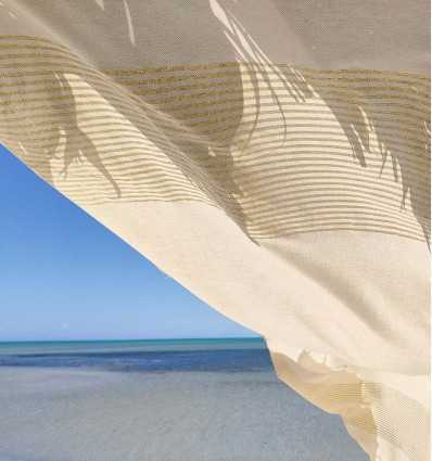 FOUTA Lurex plate blanc cassé au fil lurex doré Fouta Tunisia - 3